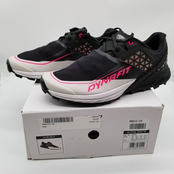 Dynafit Alpine DNA Trail Running Shoes Women Sz 7.5 Low Top Black Pink Sneakers - Picture 1 of 7